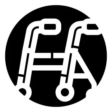 Mobility aid icon representing assistance and support Stock Illustration