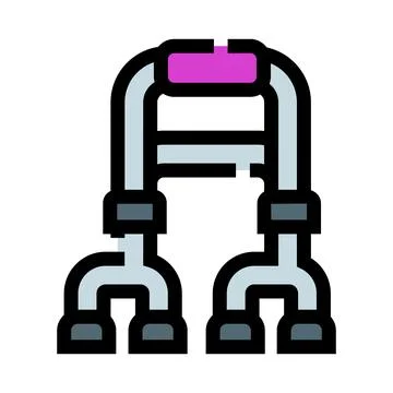 Mobility aid walker providing support for health care Stock Illustration