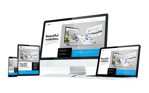 Mobility devices white screen modern responsive design Stock Illustration