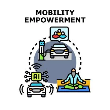 Mobility empowerment transforming futures vector illustration Stock Illustration