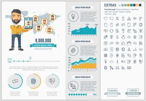 Mobility flat design Infographic Template 스톡 일러스트