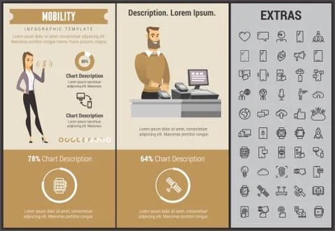 Mobility infographic template, elements and icons. 스톡 일러스트