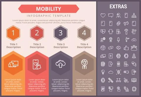 Mobility infographic template, elements and icons. イラスト素材