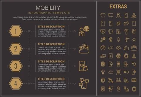 Mobility infographic template, elements and icons. Stock Illustration