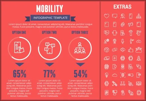 Mobility infographic template, elements and icons. Stockillustratie
