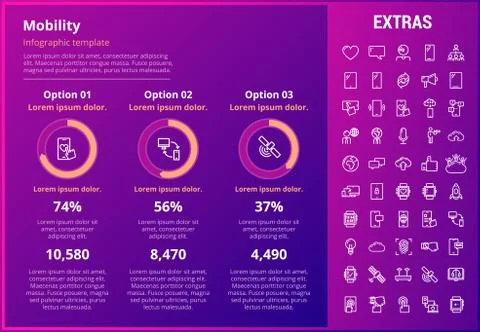 Mobility infographic template, elements and icons. Stock Illustration