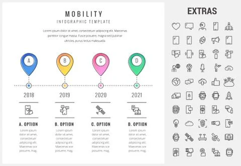 Mobility infographic template, elements and icons. Stock Illustration