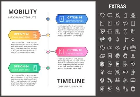 Mobility infographic template, elements and icons. Stock Illustration