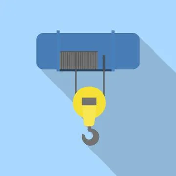 Mobility lift crane icon, flat style 스톡 일러스트