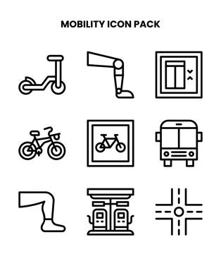 Mobility Line Icons Pack Illustration