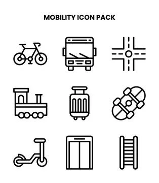 Mobility Line Scalable Icons Pack Ilustración de archivo