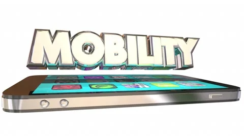 Mobility Mobile Cell Smart Phone 3d Word Information Stock Footage 61279920
