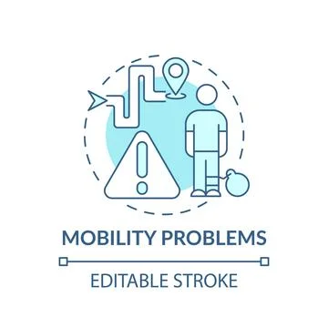 Mobility problems concept icon Stockillustratie