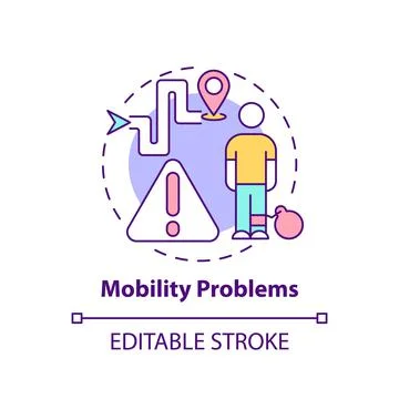 Mobility problems concept icon 库存插图