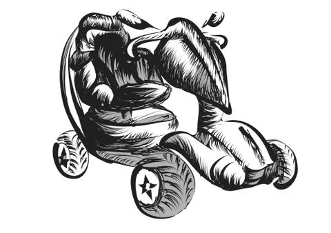 Mobility scooter Stock Illustration