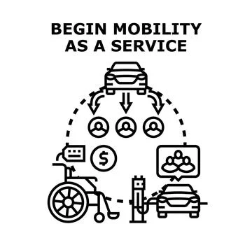 Mobility as a service concept vector illustration Stock Illustration