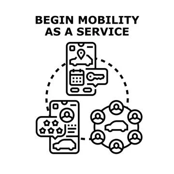 Mobility as a service vector illustration for urban transport Stock Illustration