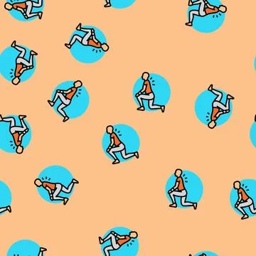 Mobility training occupational therapist vector seamless pattern Stock Illustration