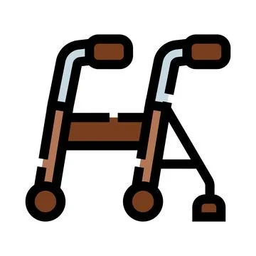 Mobility walker aid assisting elderly people movement Stock Illustration