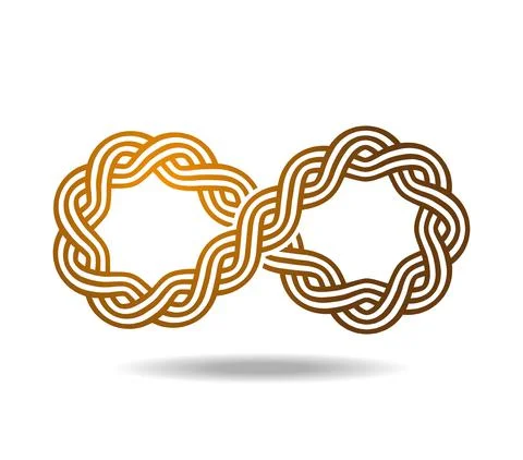 Mobius loop Celtic or Greek golden pattern made from three lines Infinity symbol Stock Illustration