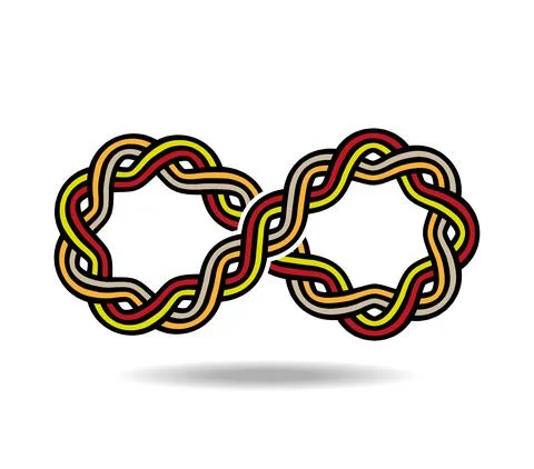 Mobius loop Celtic or Greek pattern woven from three lines. Infinity symbol Stock Illustration