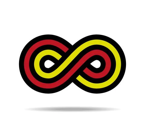 Mobius loop. Celtic or Greek colorful pattern. Three lines. Infinity symbol Illustrazione stock