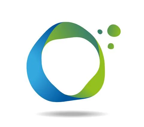 Mobius loop in greens and blues Stock Illustration