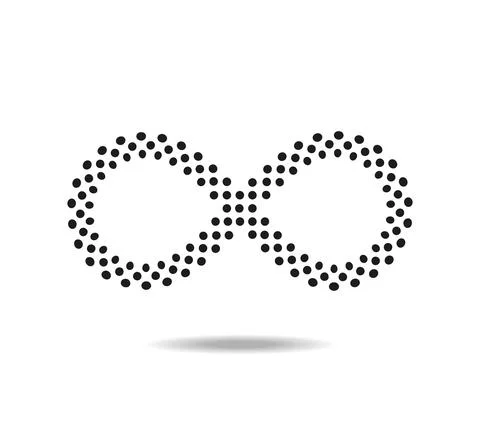 Mobius' loop made of black dots. Infinity symbol. Number eight 8 Stock Illustration