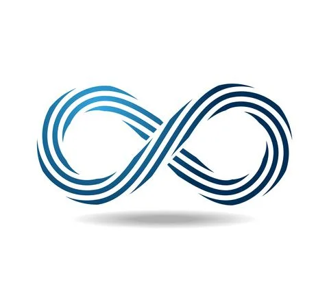 Mobius loop made of blue rope. infinity symbol 8 스톡 일러스트