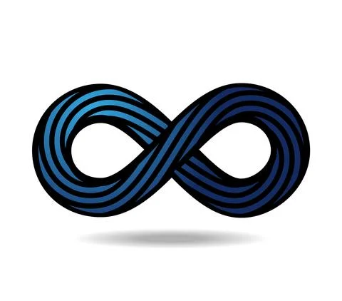 Mobius loop made of blue rope. 8. Infinity symbol Stock Illustration