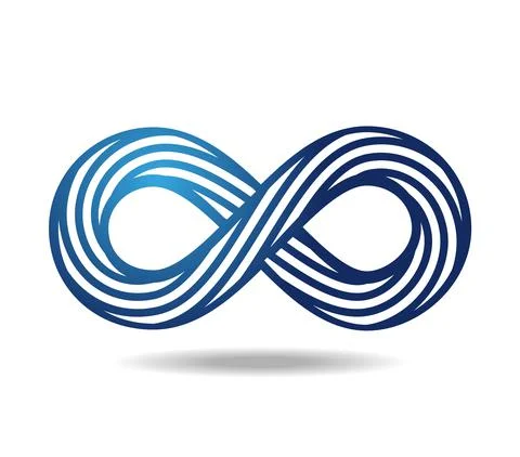 Mobius loop made of blue rope, infinity symbol. 8 스톡 일러스트