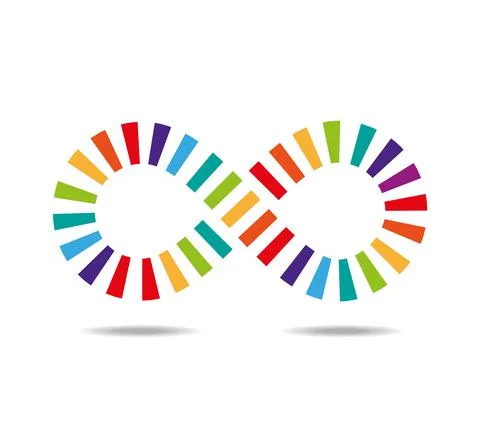 Mobius loop made of colorful pieces rainbow like 스톡 일러스트
