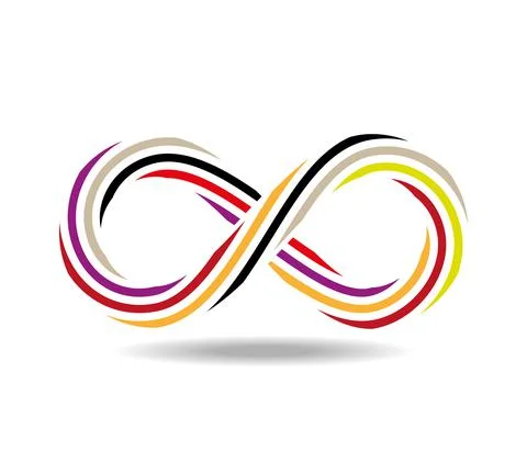 Mobius loop made of colorful rope. infinity symbol, 8 Stock Illustration