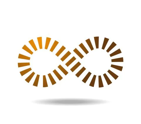 Mobius loop made of golden pieces. Infinity symbol 스톡 일러스트