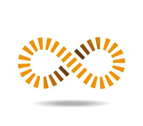 Mobius loop made of golden pieces. Infinity symbol. 8 스톡 일러스트