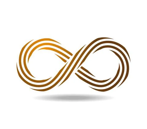 Mobius loop made of golden rope. infinity symbol Stock Illustration