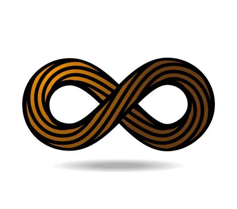 Mobius loop made of golden rope. 8. Infinity symbol Stockillustratie