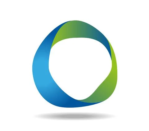 Mobius loop made of green and blue ribbon. Infinity sign Stock Illustration