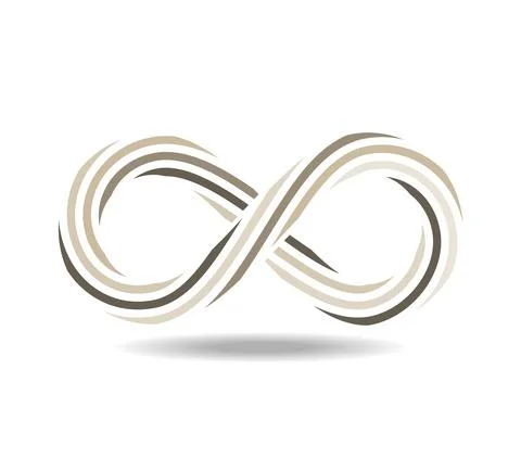 Mobius loop made of grey rope. 8. Infinity symbol 스톡 일러스트