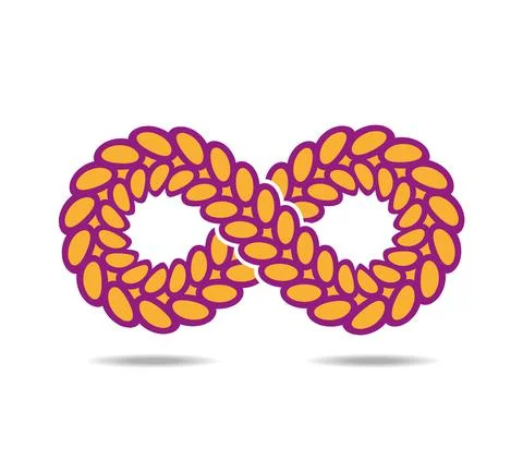 Mobius loop made of a laurel wreath or grain ears Stock Illustration