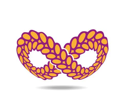 Mobius loop made of a laurel wreath or grain ears. Drawn on a sphere イラスト素材