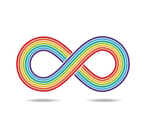 Mobius loop made of rainbow Stock Illustration