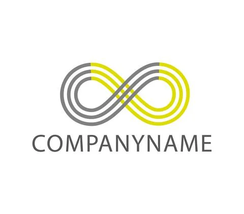 Mobius loop made of three lines, divided into two parts. Ready logo Stock Illustration