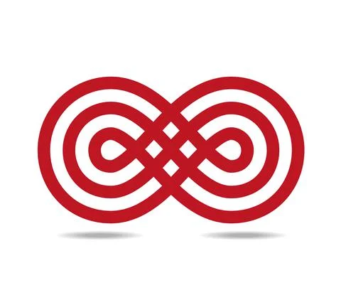 The mobius loop made of three red lines Stock Illustration