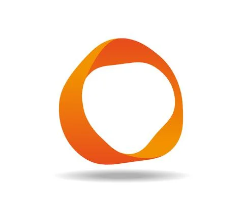 Mobius loop in orange. Round hand drawing Stock Illustration
