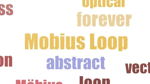 Mobius Loop Tag Cloud Animated Isolated Stock Footage 103673709