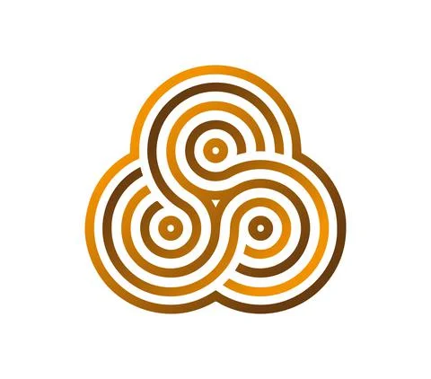 Mobius loop of three arches Labyrinth with circles of lines Maze infinity loop Stock Illustration