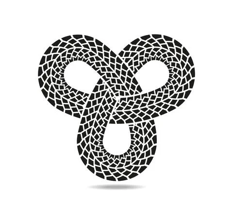 Mobius loop with three elements made from the trace of a car tire 스톡 일러스트