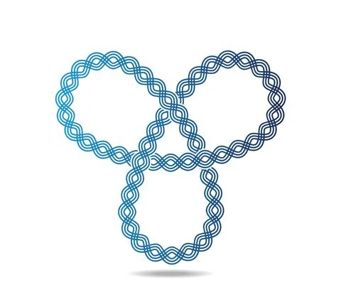 Mobius loop with three elements made with a pattern of ancient Greek motifs Stock Illustration