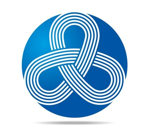 Mobius loop with three elements made of staff. Five white lines. Infinity symbol Stock Illustration
